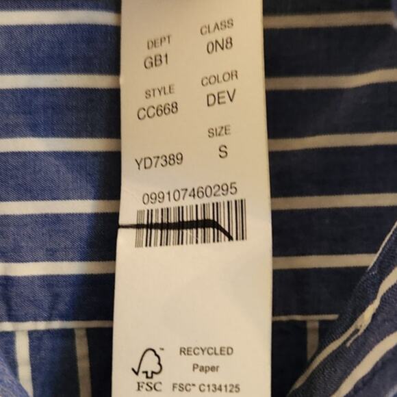 NWT J. Crew Relaxed Cotton Poplin Pajama "Shirt Only" In Stripe S - Picture 6 of 8